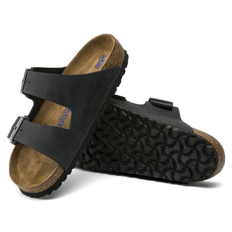 Birkenstock Oiled Læder Arizona Dame Sort | DK 48JPQ